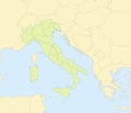 Italy map with neighboring states, administrative division, classic maps design blank