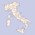 Italy map with regions Royalty Free Stock Photo