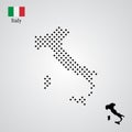 Italy map silhouette halftone style