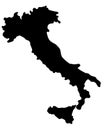 Italy map silhouette vector illustration Royalty Free Stock Photo