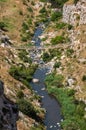 Italy. Matera. Canyon of the Gravina river. The tibetan bridge Royalty Free Stock Photo