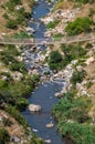 Italy. Matera. Canyon of the Gravina river. The tibetan bridge Royalty Free Stock Photo