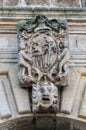 Italy. Matera. Civita. Palazzo Santoro, 16th century AD. The family crest above the entrance door from the Via Duomo