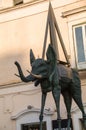 Italy. Matera. El Elefante Espacial, a monumental bronze work by the Catalan surrealist artist Salvador DalÃÂ­