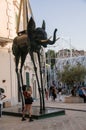 Italy. Matera. El Elefante Espacial, a monumental bronze work by the Catalan surrealist artist Salvador DalÃÂ­