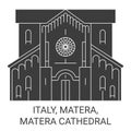 Italy, Matera, Matera Cathedral travel landmark vector illustration