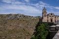 Italy. Matera. Sasso Caveoso. Church of San Pietro Caveoso, 13th century, and Natural and historical Park of the Murgia Materana