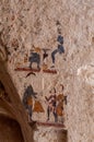 Italy. Matera. Underground. Rock Church of the Holy Spirit, 10th century AD. Fragments of frescoes, 13th - 14th centuri AD