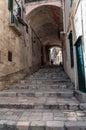 Italy. Matera. UNESCO World Heritage. Sasso Barisano. The Sassi. Covered stairway