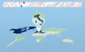 Italy member of North Atlantic Alliance selected on perspective World Map. Flags of 30 members of alliance