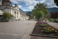 Meran Merano, Italy - a main street of the city with tourists