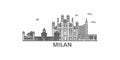 Italy, Milan City city skyline isolated vector illustration, icons Royalty Free Stock Photo
