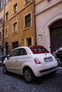 Italy, Milan: Detail of small car.