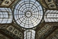 The glass ceiling in galleria Vittorio Emanuelle II in Milan, Italy Royalty Free Stock Photo