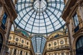 Italy. Milan. The glass roof of the gallery Victor Emmanuelle II Royalty Free Stock Photo