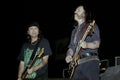 Motorhead singer and bassist Lemmy Kilmister and the guitarist Phil Campbell during the concert Royalty Free Stock Photo