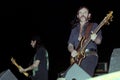 Motorhead singer and bassist Lemmy Kilmister and the guitarist Phil Campbell during the concert Royalty Free Stock Photo