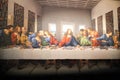 Italy, Milan - June 2023 - The photo of the painting of the Last Supper in the museum of Leonardo da Vinci