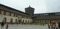 Italy, Milan, Sforza Castle, Royal courtyard, side tower
