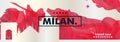 Italy Milan skyline city gradient vector banner