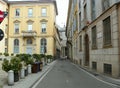 Italy, Milan, 6 via Arrigo Boito, the street of the old city Royalty Free Stock Photo