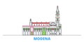 Italy, Modena line cityscape, flat vector. Travel city landmark, oultine illustration, line world icons
