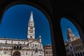 Italy, Modena, Emilia Romagna, the Cathedral Duomo and Ghirlandina Leaning Tower