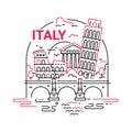 Italy - modern vector line travel illustration