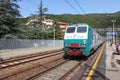 Italy. Moneglia city. Streets view. Railway station