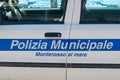 Italy, Monterosso, Municipal police car.