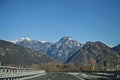 Italy, A23 motorway from Udine to Villach in winter