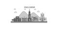 Italy, Naples city skyline isolated vector illustration, icons Royalty Free Stock Photo