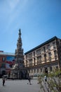 Naples, Italy - july 11, 2019: Guglia Dell Immacolata baroque obelisk at the Piazza Del Gesu in historic center of Naples, Italy Royalty Free Stock Photo