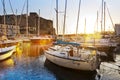 Medieval gothic fortress Castel dell`Ovo Egg Castle in English, the oldest standing fortification in Naples