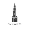 Italy, Naples travel landmark vector illustration