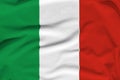 Italy national flag, folds and hard shadows on the canvas