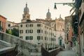 Italy - nov, 2021. The cityscape and architecture of Venice. Urban canal and boats on it