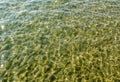 Seascape with underwater sand dunes lit by the sun. Royalty Free Stock Photo