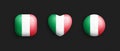 Italy Official National Flag 3D Vector Glossy Icon Isolate On Black Background Royalty Free Stock Photo