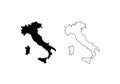 Italy outline map national borders