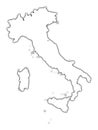 Italy outline map with shadow