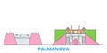 Italy, Palmanova line cityscape, flat vector. Travel city landmark, oultine illustration, line world icons