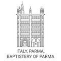 Italy, Parma, Baptistery Of Parma travel landmark vector illustration Royalty Free Stock Photo