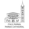 Italy, Parma, Parma Cathedral travel landmark vector illustration Royalty Free Stock Photo