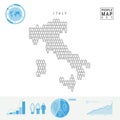 Italy People Icon Map. Stylized Vector Silhouette of Italy. Population Growth and Aging Infographics Royalty Free Stock Photo