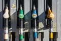 Italy, perfugas, sardegna, sassari, cagliari, 25 -02-2020 close up details of a petrol pump with diesel petrol and super petrol wi