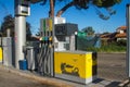 Italy, perfugas, sardegna, sassari, cagliari, 25 -02-2020 close up details of a petrol station with diesel petrol and super petrol