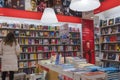 ITALY, PERUGIA - FEBRUARY 28, 2018: Bookshop interior now looks like foodstore merchandising