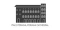 Italy, Perugia, Perugia Cathedral, travel landmark vector illustration