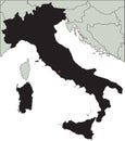 Highly Detailed Italy Silhouette map.